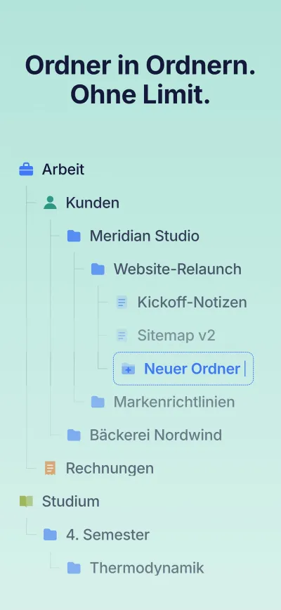 Notizen mit Ordner: Folino – Screenshot 1