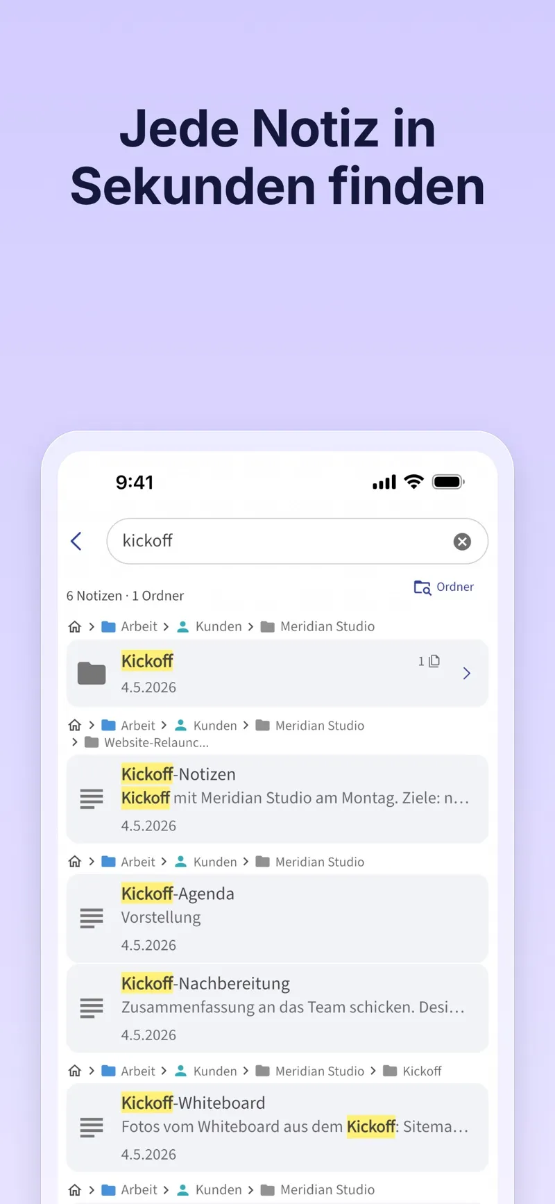 Notizen mit Ordner: Folino – Screenshot 2